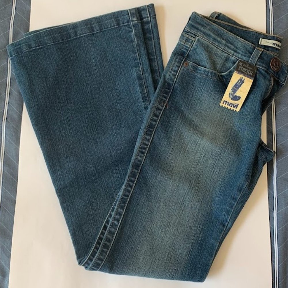 NWT Mavi Chloe Wide Stich Low Rise Flare Jeans - 25/32